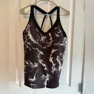 Nike Black and White Tankini Top